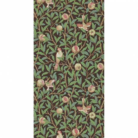 William Morris & Co Compilation Wallpapers Bird & Pomegranate Wallpaper - Charcoal/Sage - DCMW216867