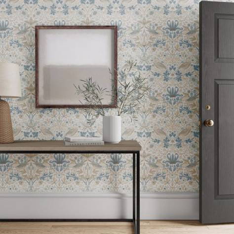 William Morris & Co Simply Morris Wallpapers Simply Strawberry Thief Wallpaper - Woad - MSIM217058