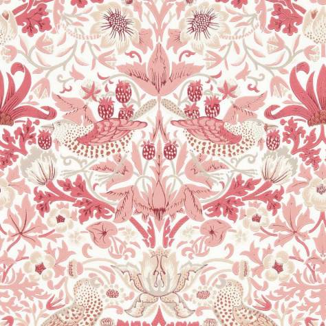 William Morris & Co Simply Morris Wallpapers Simply Strawberry Thief Wallpaper - Madder - MSIM217059