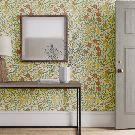 William Morris & Co Simply Morris Wallpapers Fruit Wallpaper - Leaf Green/Madder - MSIM217086