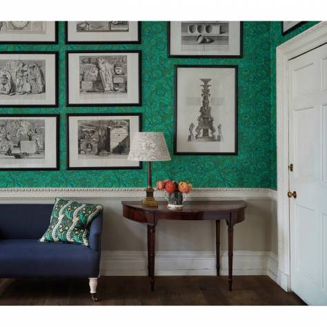William Morris & Co Ben Pentreath Cornubia Wallpapers Bachelors Button Wallpaper - Leaf Green/Sky - MCOW217096