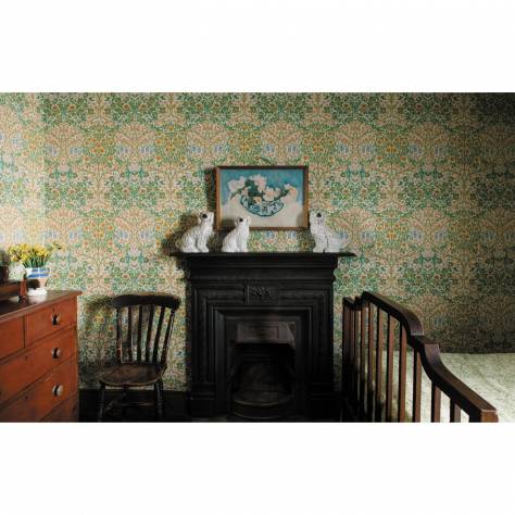William Morris & Co Ben Pentreath Cornubia Wallpapers Woodland Weeds Wallpaper - Orange/Turqoise - MCOW217101