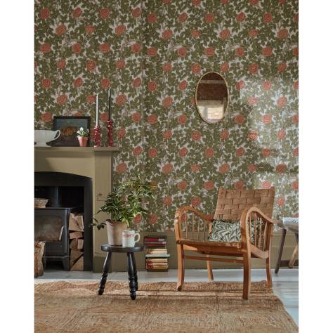 William Morris & Co Emery Walkers House Wallpapers Rambling Rose Wallpaper - Emery Blue/Madder - MEWW217206