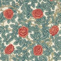 Rambling Rose Wallpaper - Emery Blue/Madder