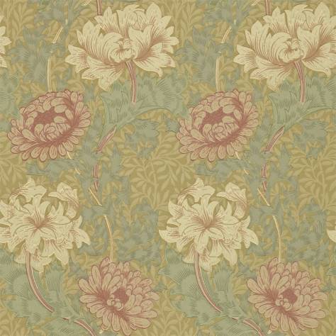 William Morris & Co Compendium II Wallpapers Chrysanthemum Wallpaper - Pink/Yellow/Green - DMCW210414