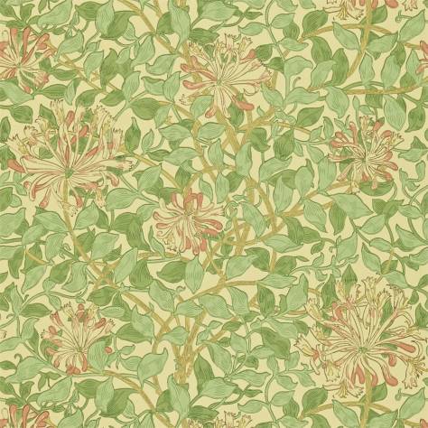 William Morris & Co Compendium II Wallpapers Honeysuckle Wallpaper - Green/Beige/Pink - DMCW210435