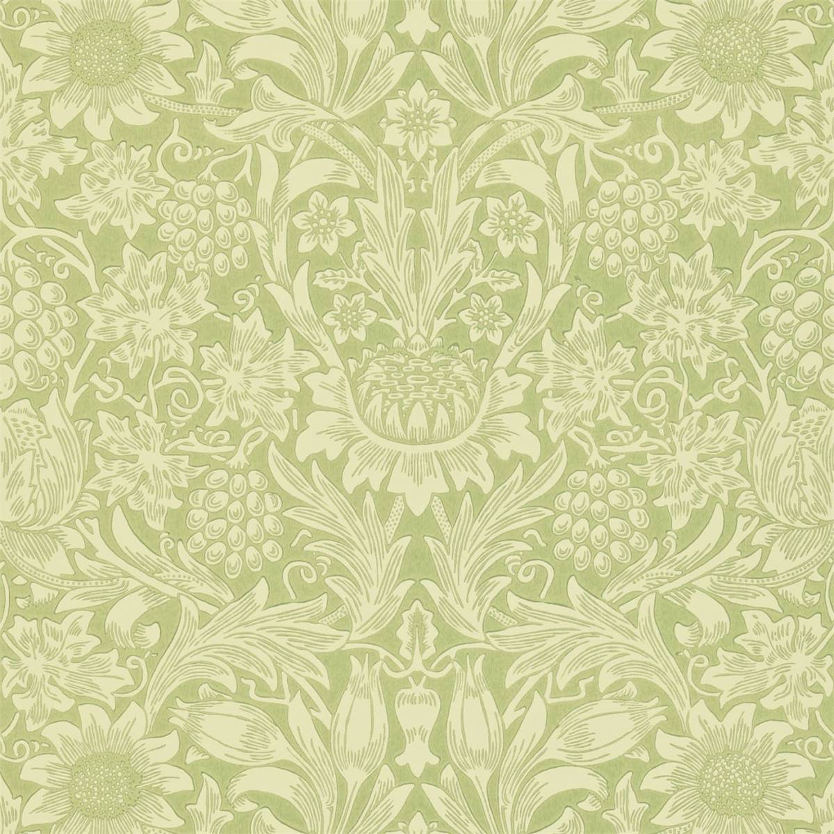 Sunflower Wallpaper - Pale Green (DMCW210477) - William Morris & Co