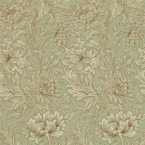 William Morris & Co Volume V Wallpapers Chrysanthemum Toile Wallpaper - Eggshell/Gold - DMOWCH104