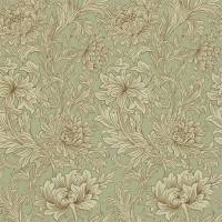 Chrysanthemum Toile Wallpaper - Eggshell/Gold
