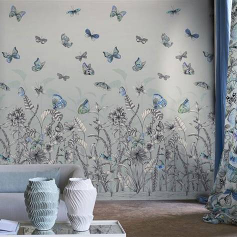 Designers Guild Mandora Wallpapers Papillons Wallpaper - Eau de Nil - PDG1058/02