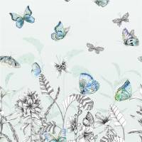 Papillons Wallpaper - Eau de Nil