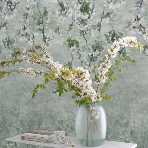 Designers Guild Scenes and Murals II Wallcoverings Assam Blossom Wallcovering - Sage - PDG1133/02