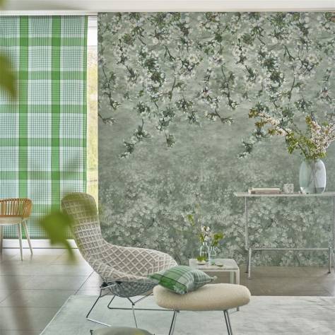 Designers Guild Scenes and Murals II Wallcoverings Assam Blossom Wallcovering - Sage - PDG1133/02