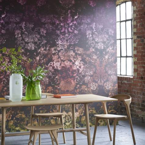 Designers Guild Scenes and Murals II Wallcoverings Tarbana Damask Wallcovering - Midnight - PDG1139/03