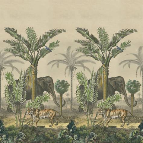 Designers Guild Scenes and Murals II Wallcoverings Palm Trail Scene 1 Wallcovering - Sepia - PJD6007/01