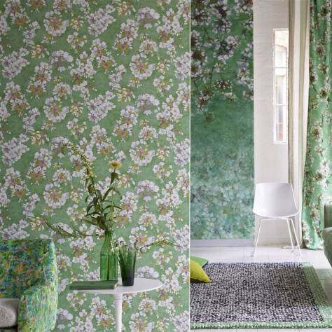 Designers Guild Porcelaine De Chine Wallpapers Fleur D'assam Wallpaper - Emerald - PDG1148/02