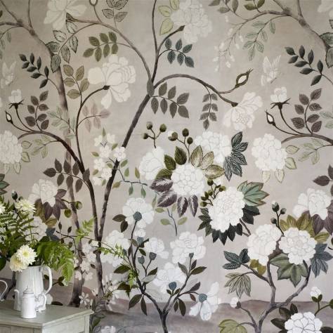 Designers Guild Porcelaine De Chine Wallpapers Fleur Orientale Wallpaper - Celadon - PDG1152/01
