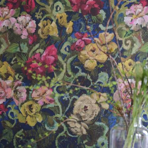 Designers Guild Tapestry Flower Prints & Panels Tapestry Flower Panel - Vintage Green - PDG1153/01