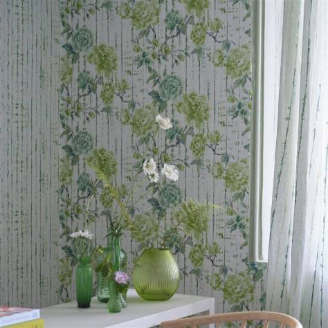 Designers Guild Ikebana Wallpapers Kyoto Flower Wallpaper - Emerald - PDG1158/03