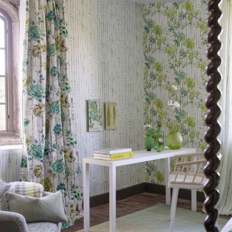 Designers Guild Ikebana Wallpapers Kyoto Flower Wallpaper - Emerald - PDG1158/03