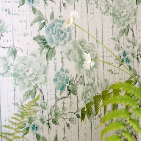 Designers Guild Ikebana Wallpapers Kyoto Flower Wallpaper - Eau de Nil - PDG1158/04