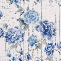 Kyoto Flower Wallpaper - Cobalt