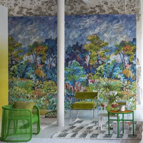 Designers Guild Scenes and Murals III Wallpapers Foret Impressionniste Wallpaper - Cobalt - PDG1179/01