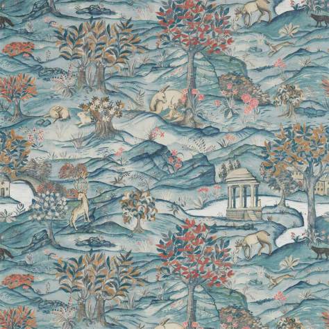 Zoffany Darnley Wallpapers Stand Wood Wallpaper - Teal/Velvet Blue - ZDAR312855