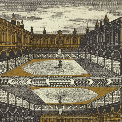 Zoffany Palladio Wallpapers Royal Exchange Wallpaper - Paris Grey/Gold - ZPLW312973