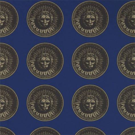 Zoffany Palladio Wallpapers Medallion Wallpaper - Lazuli/Nickle - ZPLW312975