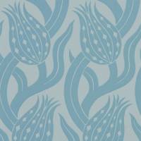 Persian Tulip Wallpaper - Blue Stone