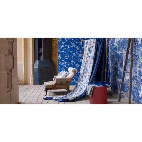 Zoffany Cotswolds Manor Wallpapers Verdure Wallpaper - Lead Blue - ZAMW310430