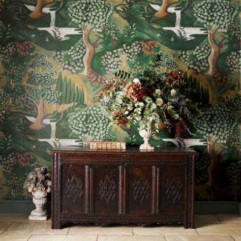 Zoffany Cotswolds Manor Wallpapers Verdure Wallpaper - Tapestry Green - ZAMW310431