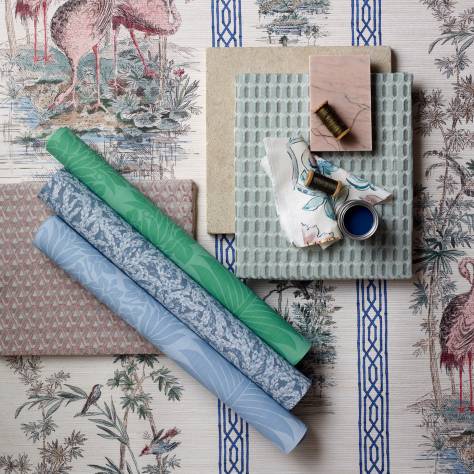 Zoffany Cotswolds Manor Wallpapers Pompadour Print Wallpaper - Indigo - ZCOT313015