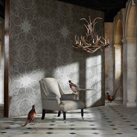 Zoffany Cotswolds Manor Wallpapers Grand Paisley Wallpaper - Silver - ZCOT313019