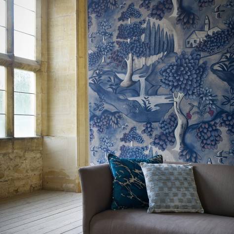 Zoffany Cotswolds Manor Wallpapers Verdure Wallpaper - Indigo - ZCOT313020