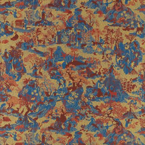 Zoffany Cotswolds Manor Wallpapers Avalonis Wallpaper - Como Blue/Koi - ZCOT313021