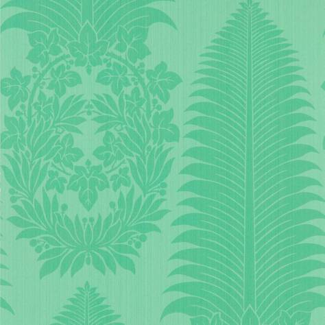 Zoffany Cotswolds Manor Wallpapers Marsdens Palm Damask Wallpaper - Pale Poisen - ZCOT313024