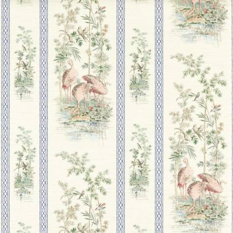 Zoffany Cotswolds Manor Wallpapers Storks and Thrushes Wallpaper - Tuscan Pink/Cobalt - ZCOT313032