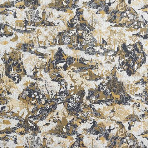 Zoffany Cotswolds Manor Wallpapers Avalonis Wallpaper - Vine Black/Gold - ZCOT313033