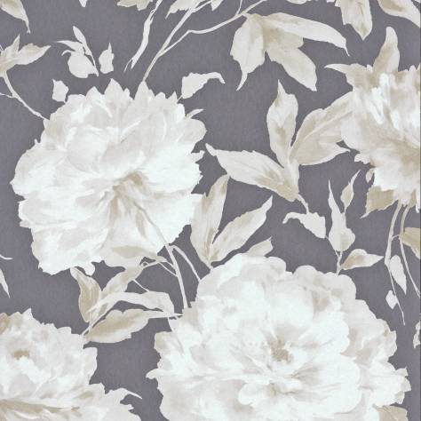 Casadeco Rendez-Vous Wallpapers Grande Fleur Wallpaper - Taupe/Noir - 29061234