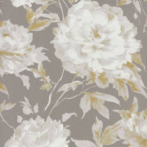 Casadeco Rendez-Vous Wallpapers Grande Fleur Wallpaper - Taupe/Yellow - 29061623