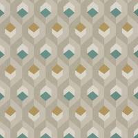 Hexacube Wallpaper - Beige/Vert