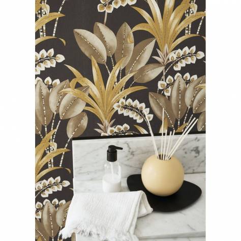 Casadeco Nicaragua Wallpapers Palma Wallpaper - Tilleul/Blanc - 86417070