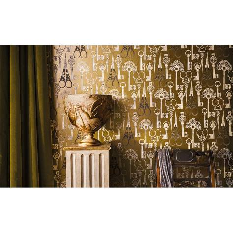 Romo Temperley London Wallcoverings Fantasia Wallcovering - Vintage Gold - W449/04
