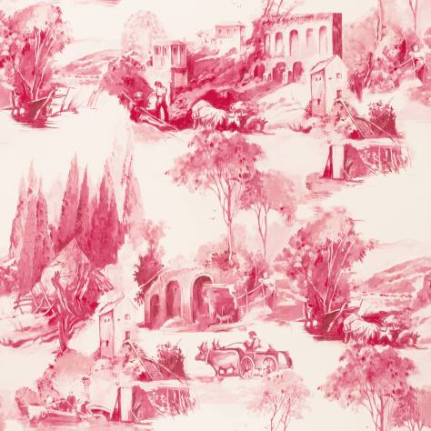 Clarke & Clarke Colony Wallpapers Anastacia Wallpaper - Raspberry - W0080/07