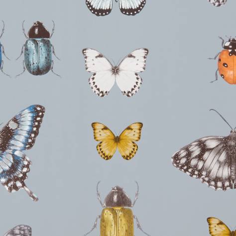 Clarke & Clarke Botanica Wallpapers Papilio Wallpaper - Mineral / Gilver - W0094/03
