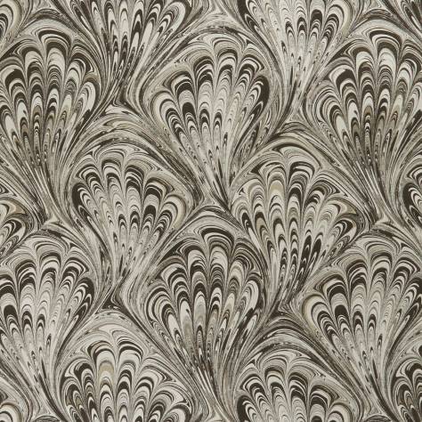 Clarke & Clarke Botanica Wallpapers Pavone Wallpaper - Charcoal / Gold - W0095/02