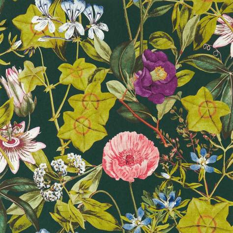Clarke & Clarke Exotica 2 Wallpapers Passiflora Wallpaper - Emerald - W0143/02