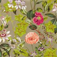 Passiflora Wallpaper - Mulberry/Gilver